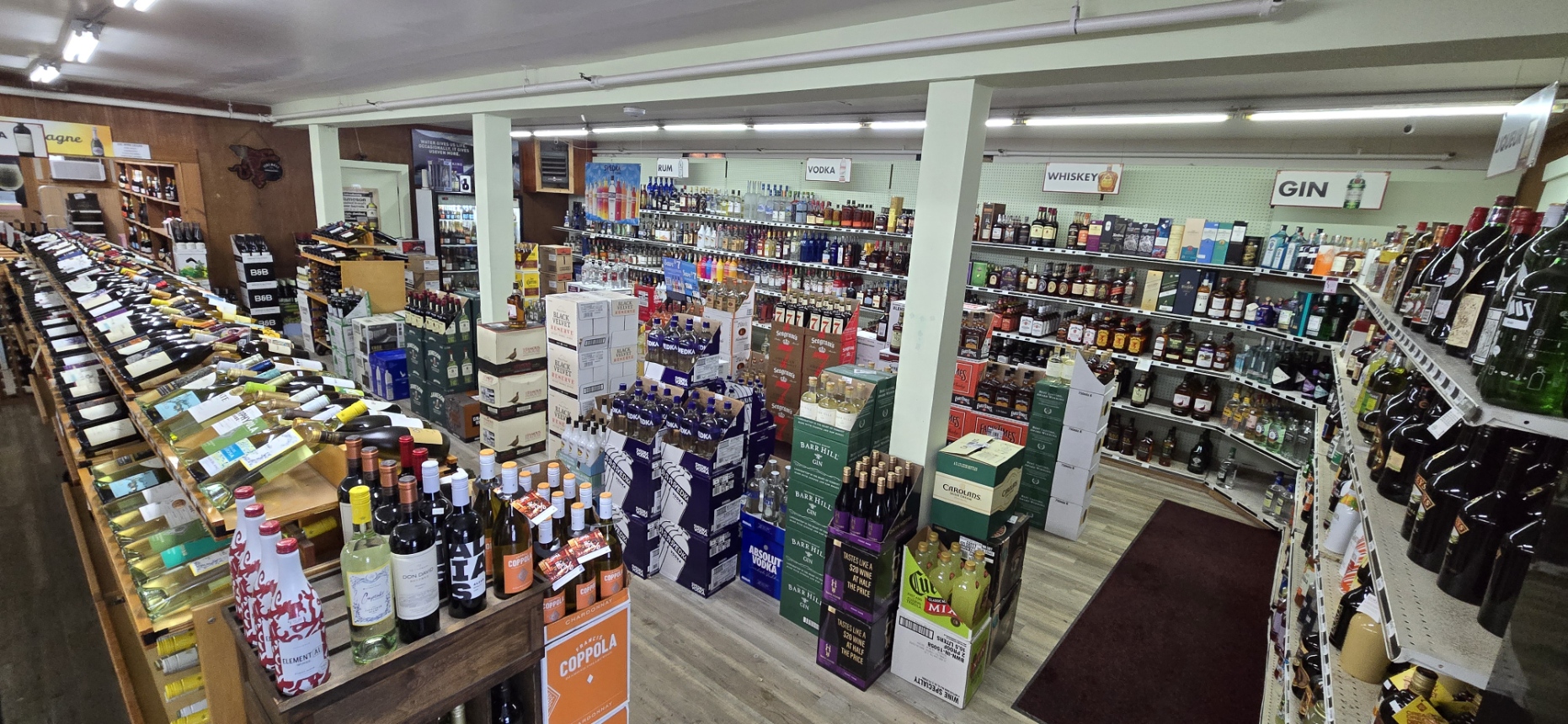 The wine selection at High Peaks Wine & Spirits
