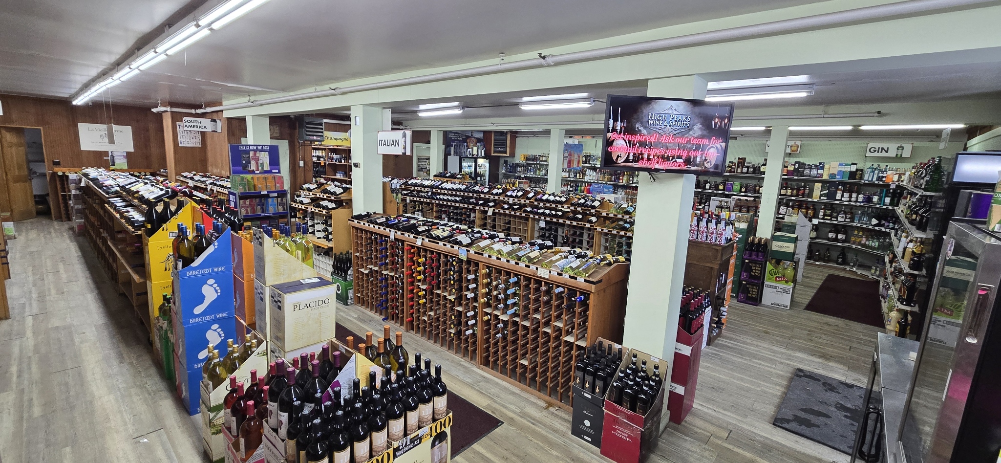 Inside the High Peaks Wine & Spirits shop